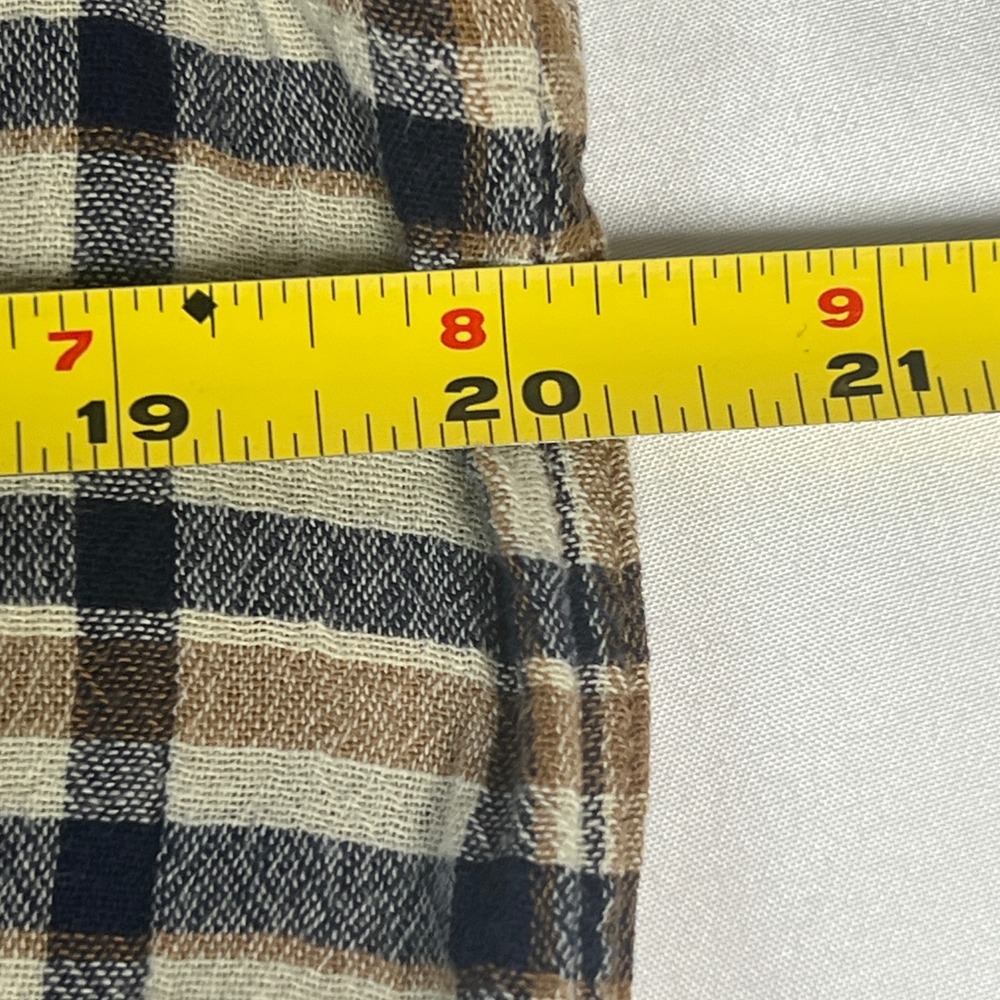Patagonia Steersman Button Down Shirt Mens M Cream Brown Plaid Organic Cotton - Picture 5 of 7